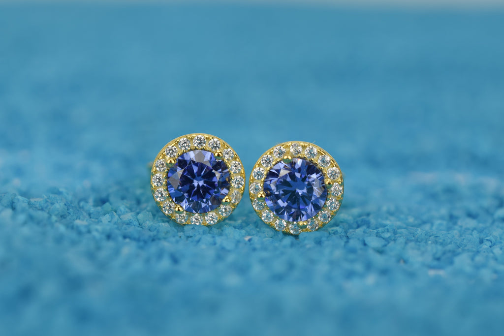 Tanaziet oorbellen, blauwe tanaziet oorknoppen, gouden tanaziet oorknoppen, oorbellen birthstone, geboortestenen oorbellen, blauwe oorbellen, blauwe oorbellen tanaziet, paarse oorbellen, violette oorbellen, roze gouden oorbellen blauw, zilveren birthstone sieraden