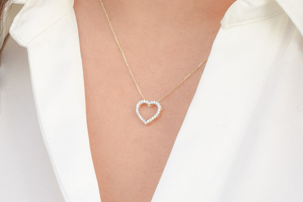 Gouden ketting, Ketting goud met hart, ketting goud, 14k gouden ketting met hart