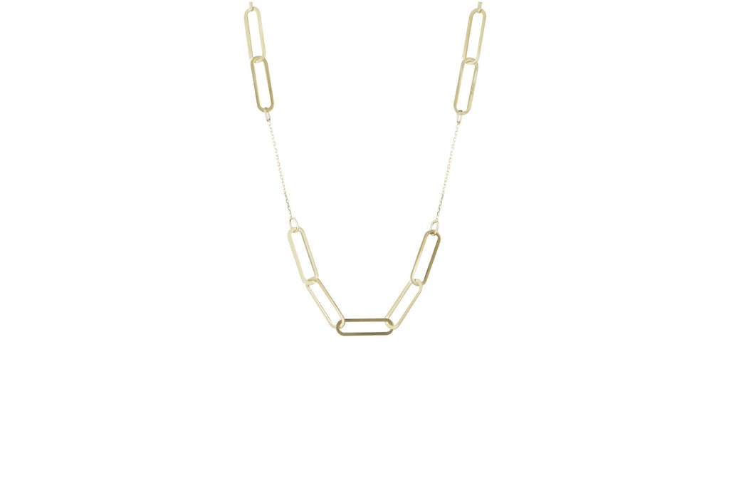 schakelketting goud, ketting 14k, 9 schakelketting goud, gouden ketting met schakels, paperclip ketting