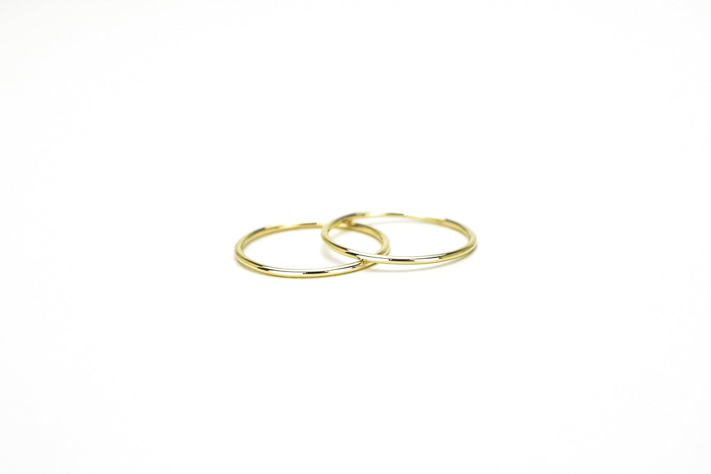 14k twee ringen, 2 aanschuif ringen, Stacking ringen 14k goud, twee gepolijste ringen 14k goud, 2 klassieke ringen goud, 585 gouden ringen 