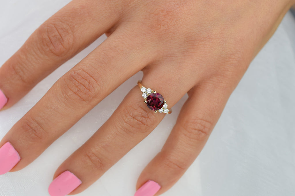 14k ring, swarovski ring goud, gouden swarovski steen ring, topaas ring, rode topaas ring, natuurlijke steen, topaas 18k ring, verlovingsring, vintage gouden ring, vintage 14k ring