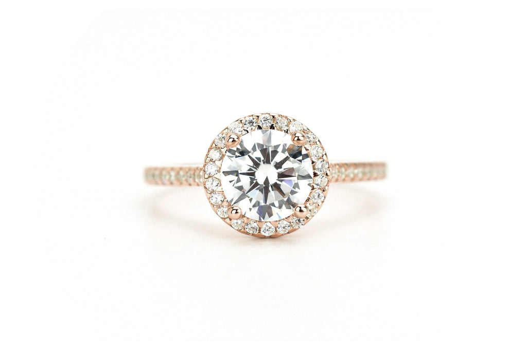 Ronde steen ring, ring met stenen, gouden ronde ring, verlovingsring, verlovingsring met ronde steen, zilveren ronde ring, dames ring met steen