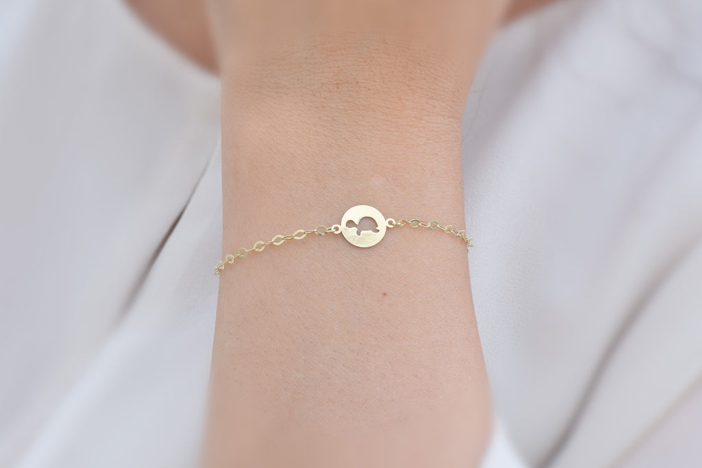 gouden dames armband, dames armband, 14k schildpad armband, gouden schildpad armband, schildpad sieraad, minimalistische armband, armband met bedel, schakel armband goud, 14k schildpad armbandje dames