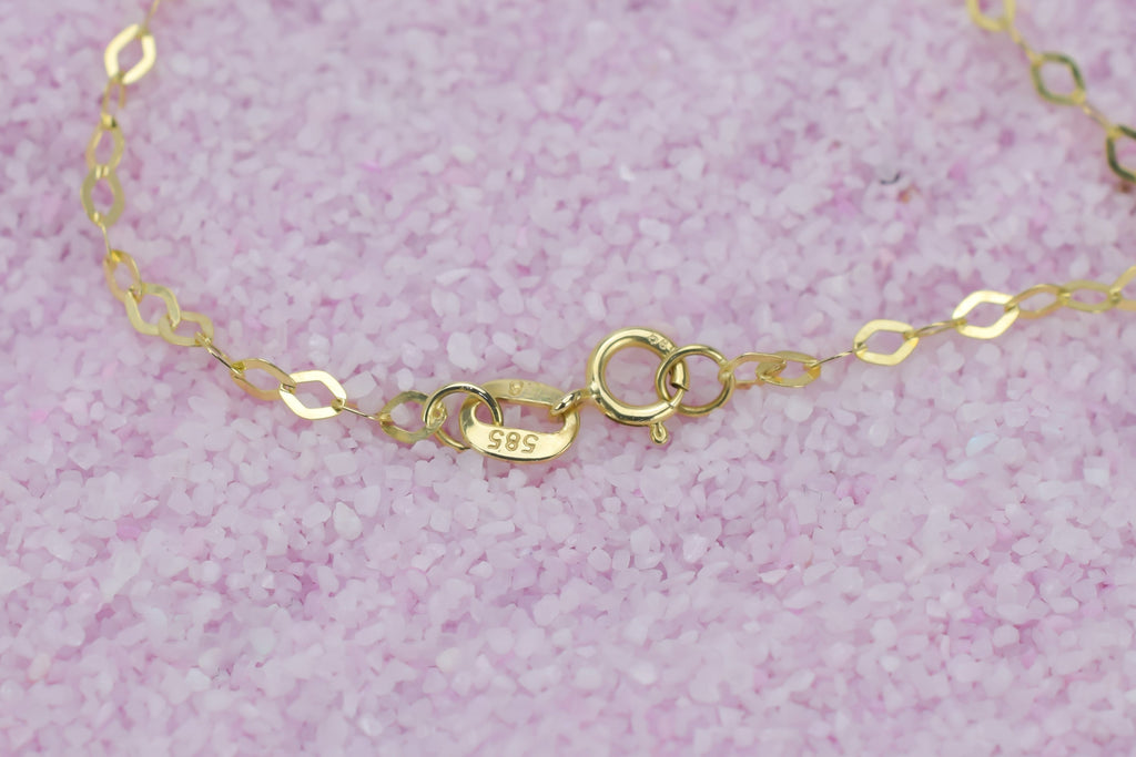 Gouden ketting, Ketting goud met hart, ketting goud, 14k gouden ketting met hart