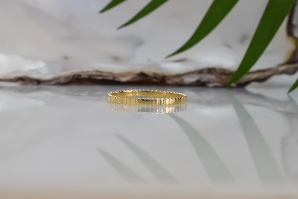 14 karaat streepjes ring, aanschuifring 14k, gouden ring, dames aanschuifring, streepjes ring 14 karaat, stapelring voor dames