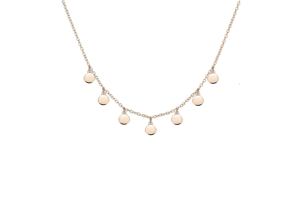 Rose gouden coin ketting, coin ketting rosegoud, munten ketting voor dames, gouden rose ketting munten